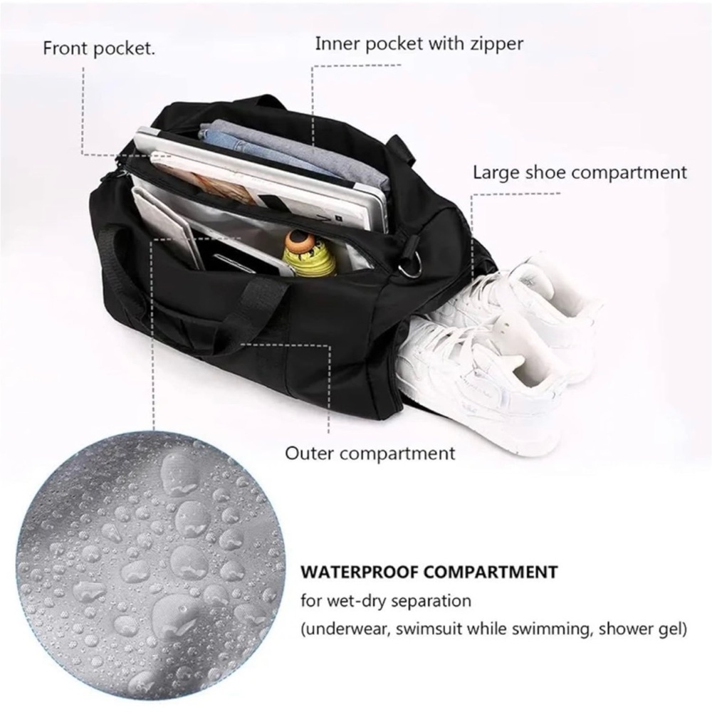 Large Travel Duffel Bag, Zipper and Velcro Closure, Weekender Duffle Bag